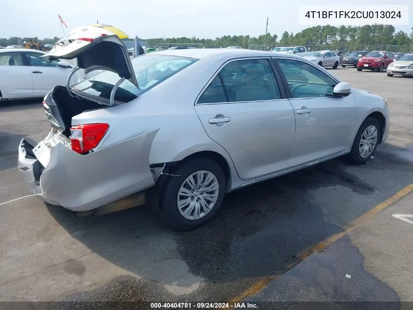 4T1BF1FK2CU013024 2012 Toyota Camry Le