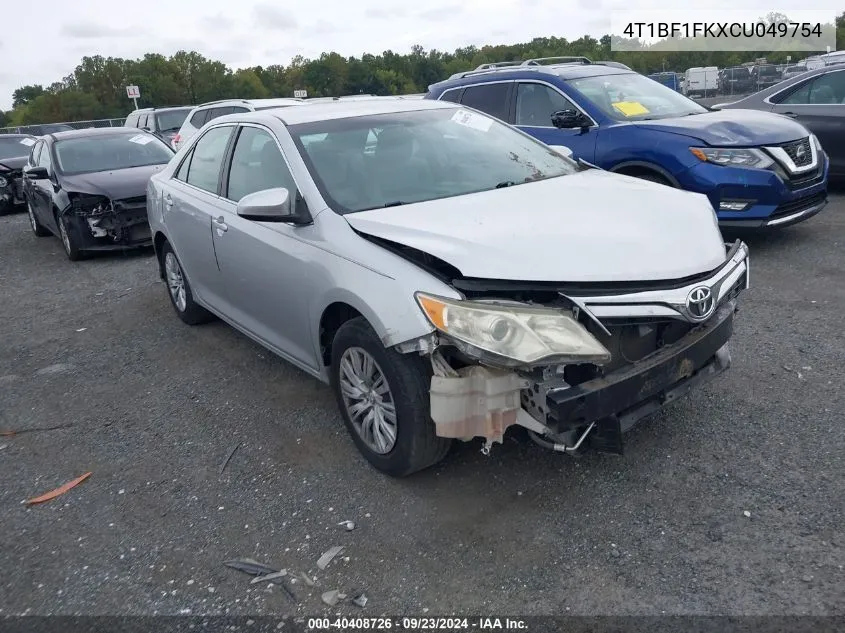 2012 Toyota Camry Se/Le/Xle VIN: 4T1BF1FKXCU049754 Lot: 40408726