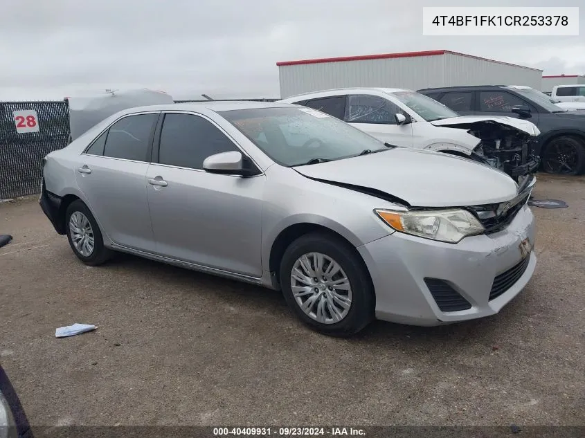 2012 Toyota Camry Le VIN: 4T4BF1FK1CR253378 Lot: 40409931