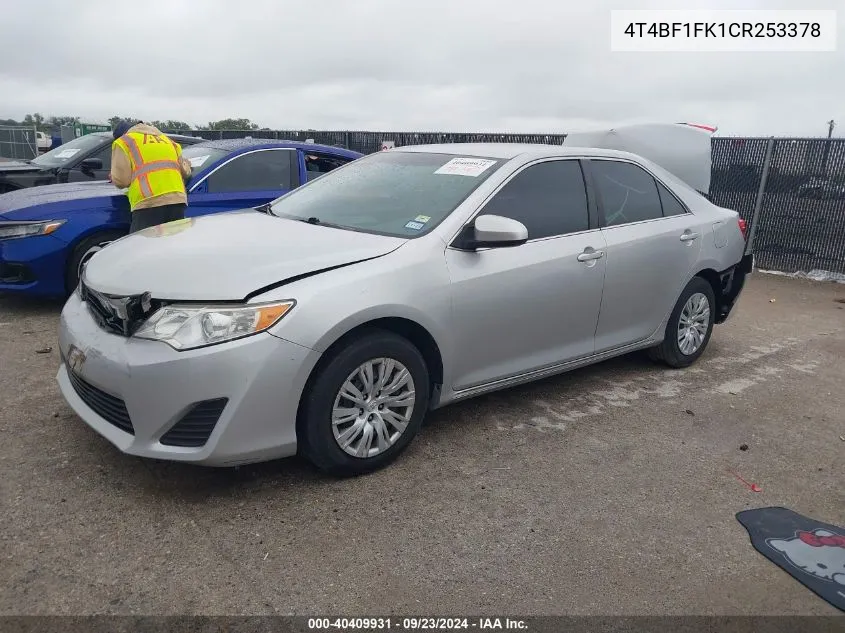 2012 Toyota Camry Le VIN: 4T4BF1FK1CR253378 Lot: 40409931