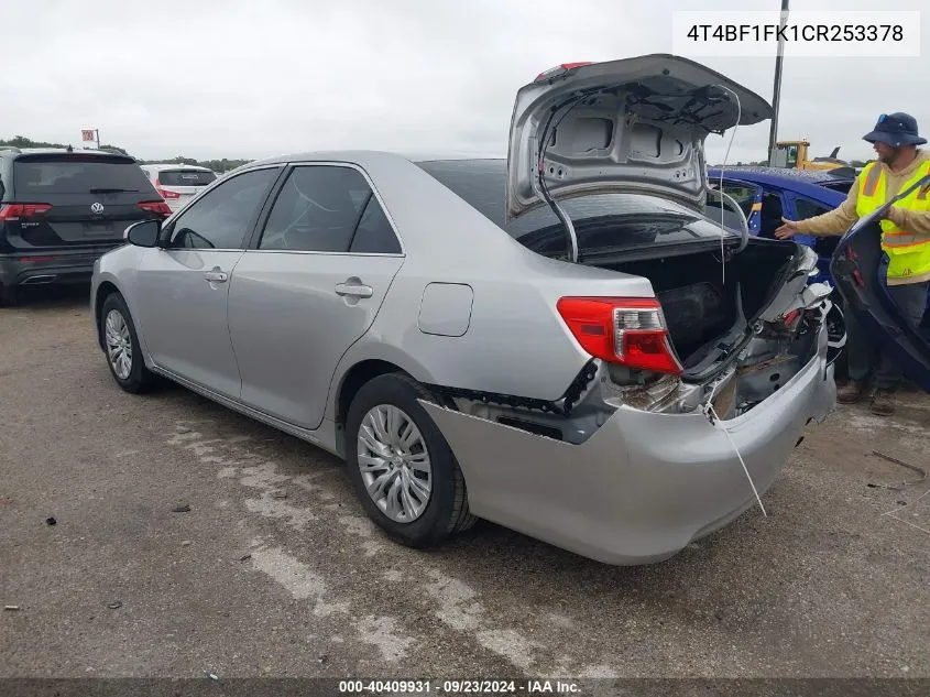 2012 Toyota Camry Le VIN: 4T4BF1FK1CR253378 Lot: 40409931