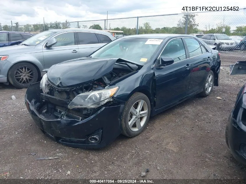 2012 Toyota Camry Se VIN: 4T1BF1FK2CU125452 Lot: 40417054