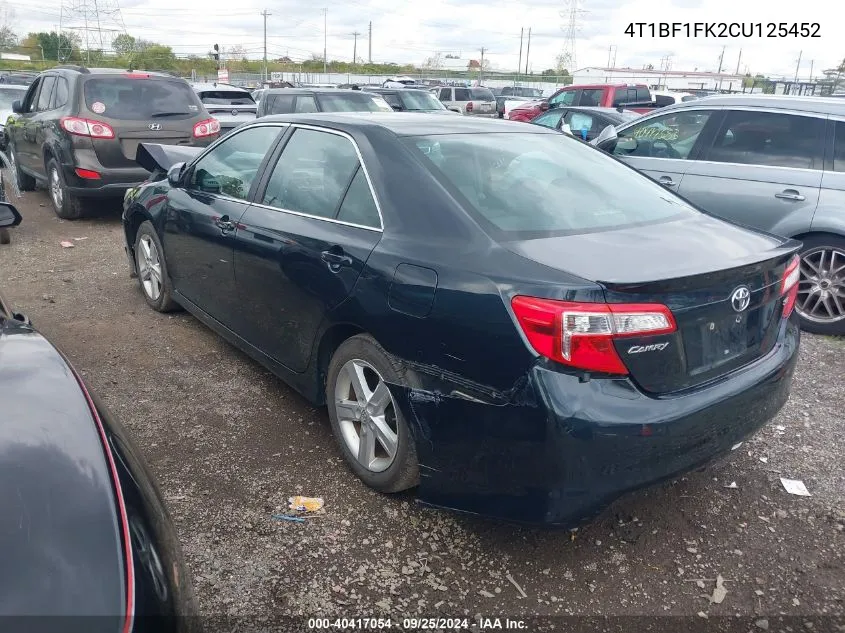 4T1BF1FK2CU125452 2012 Toyota Camry Se