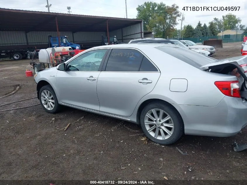 4T1BD1FK1CU049597 2012 Toyota Camry Hybrid Xle