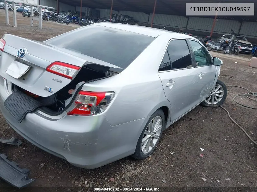 4T1BD1FK1CU049597 2012 Toyota Camry Hybrid Xle