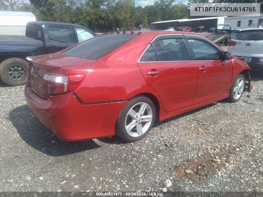 2012 Toyota Camry Se VIN: 4T1BF1FK3CU614765 Lot: 40421477