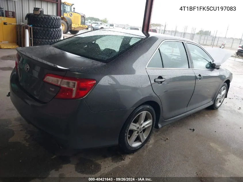 2012 Toyota Camry Se VIN: 4T1BF1FK5CU197083 Lot: 40421643