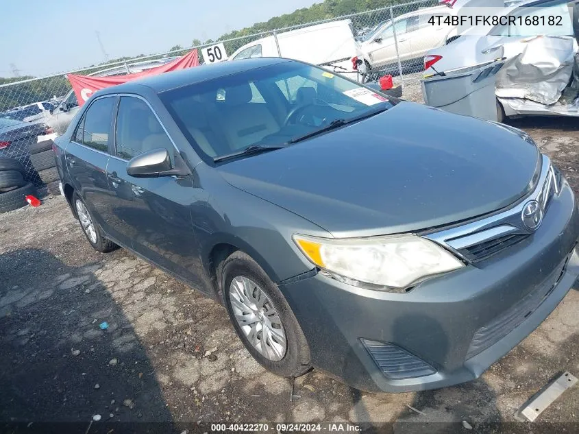 4T4BF1FK8CR168182 2012 Toyota Camry Le