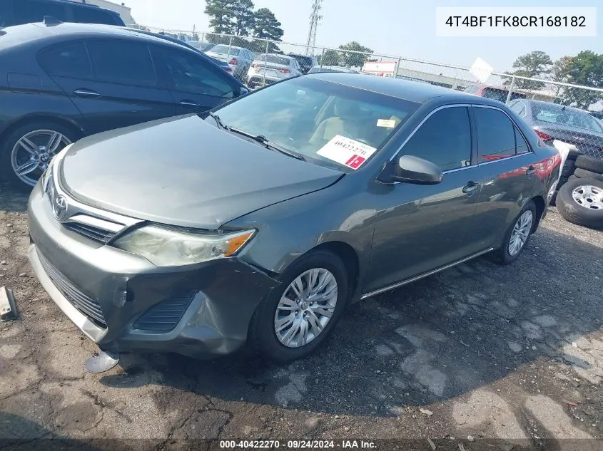 4T4BF1FK8CR168182 2012 Toyota Camry Le