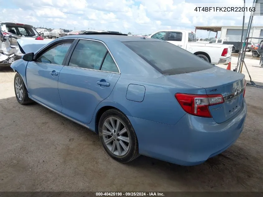 4T4BF1FK2CR220163 2012 Toyota Camry Xle