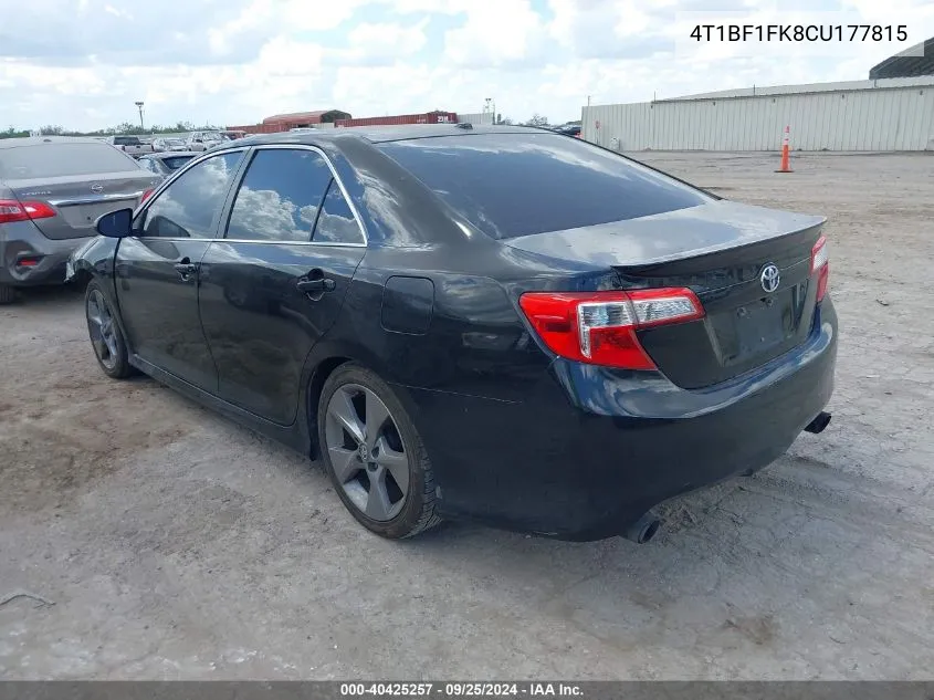 4T1BF1FK8CU177815 2012 Toyota Camry Se Limited Edition