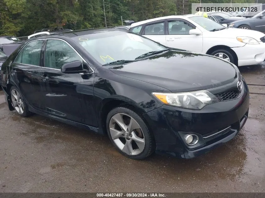 2012 Toyota Camry Se Limited Edition VIN: 4T1BF1FK5CU167128 Lot: 40427487