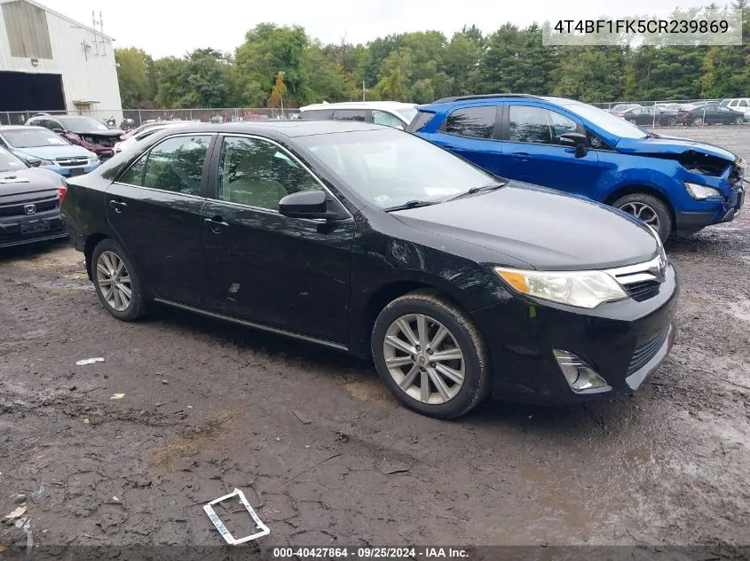 2012 Toyota Camry Xle VIN: 4T4BF1FK5CR239869 Lot: 40427864