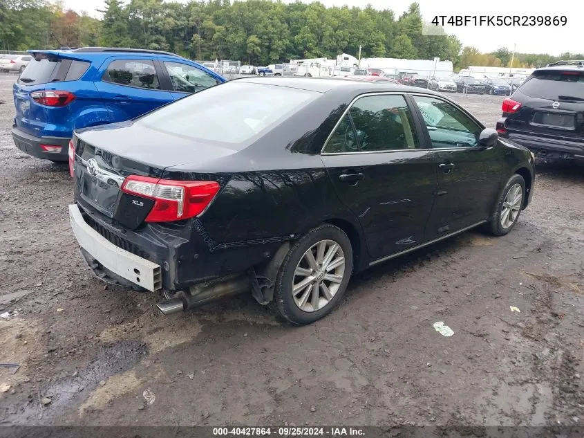 2012 Toyota Camry Xle VIN: 4T4BF1FK5CR239869 Lot: 40427864