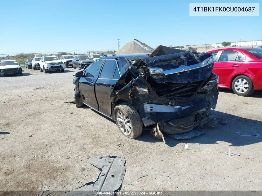 4T1BK1FK0CU004687 2012 Toyota Camry Xle V6