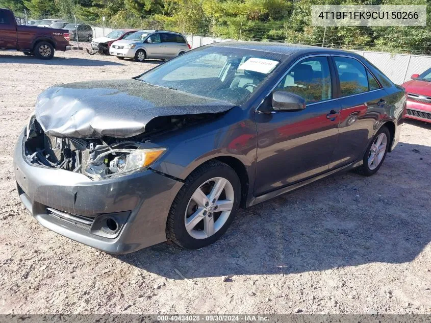 2012 Toyota Camry Se VIN: 4T1BF1FK9CU150266 Lot: 40434028