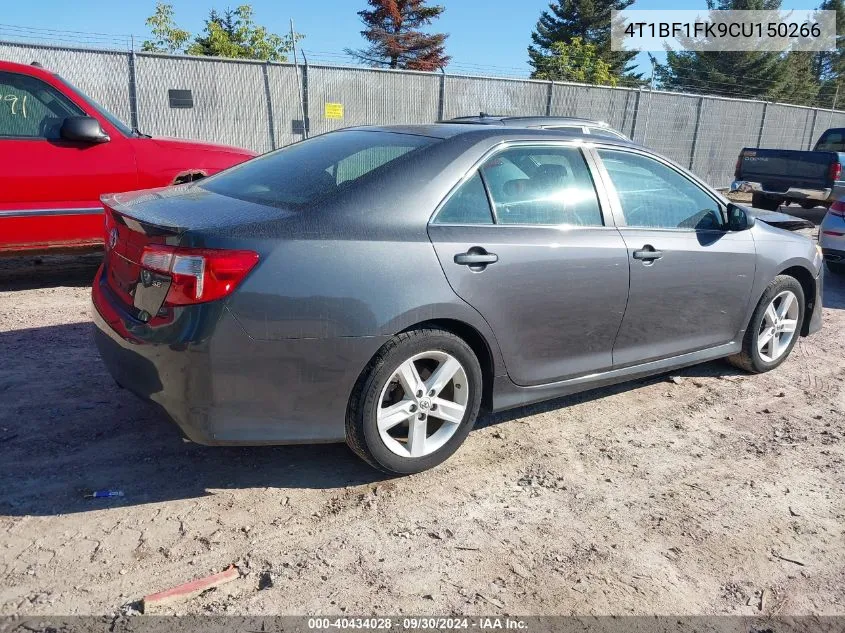 2012 Toyota Camry Se VIN: 4T1BF1FK9CU150266 Lot: 40434028