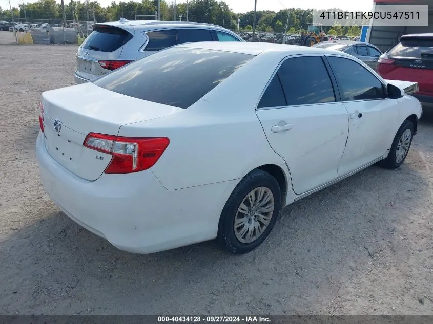 4T1BF1FK9CU547511 2012 Toyota Camry Le