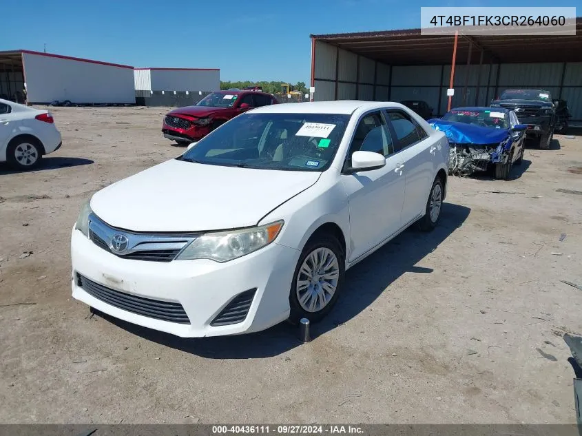 2012 Toyota Camry Le VIN: 4T4BF1FK3CR264060 Lot: 40436111