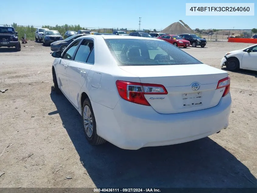 4T4BF1FK3CR264060 2012 Toyota Camry Le