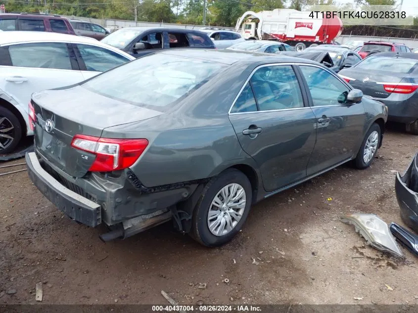 2012 Toyota Camry Le VIN: 4T1BF1FK4CU628318 Lot: 40437004