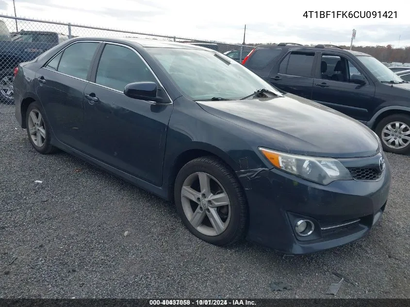 2012 Toyota Camry Se VIN: 4T1BF1FK6CU091421 Lot: 40437058