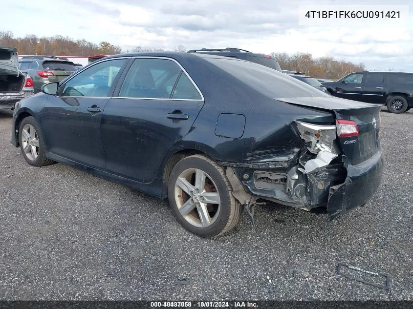 2012 Toyota Camry Se VIN: 4T1BF1FK6CU091421 Lot: 40437058