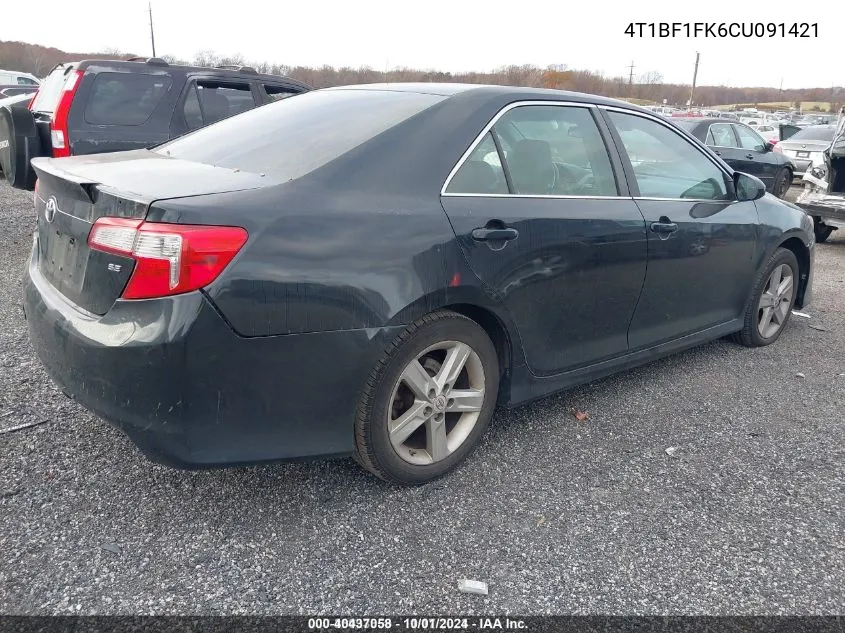 2012 Toyota Camry Se VIN: 4T1BF1FK6CU091421 Lot: 40437058