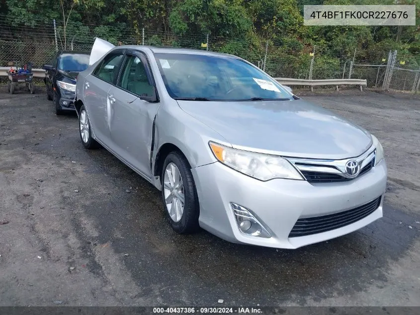 2012 Toyota Camry Xle VIN: 4T4BF1FK0CR227676 Lot: 40437386