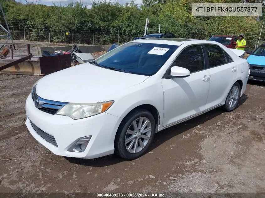 2012 Toyota Camry Xle VIN: 4T1BF1FK4CU557377 Lot: 40439273