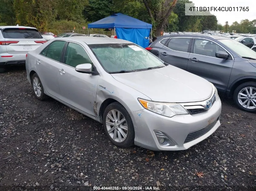 2012 Toyota Camry Hybrid Hybrid/Le/Xle VIN: 4T1BD1FK4CU011765 Lot: 40440285