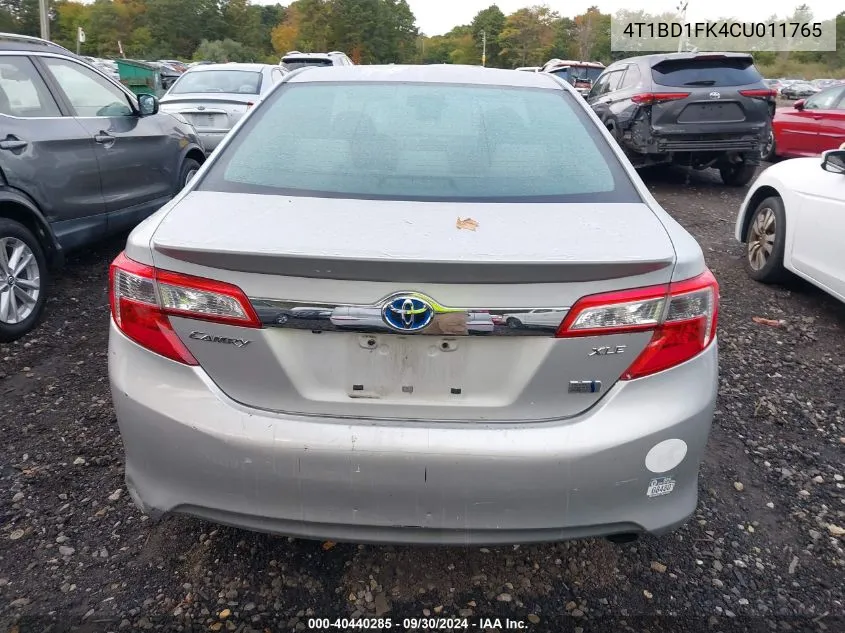 2012 Toyota Camry Hybrid Hybrid/Le/Xle VIN: 4T1BD1FK4CU011765 Lot: 40440285