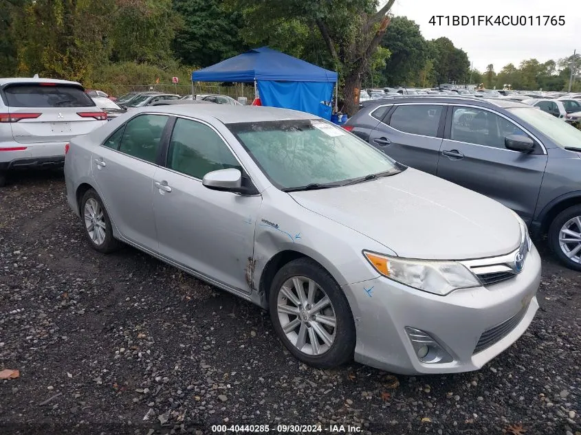 2012 Toyota Camry Hybrid Hybrid/Le/Xle VIN: 4T1BD1FK4CU011765 Lot: 40440285