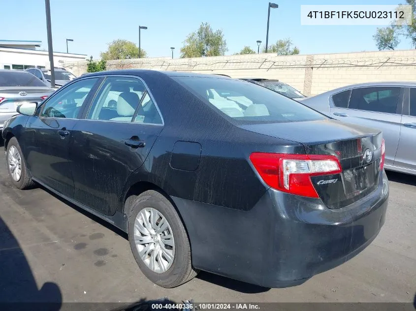 2012 Toyota Camry Se/Le/Xle VIN: 4T1BF1FK5CU023112 Lot: 40440336