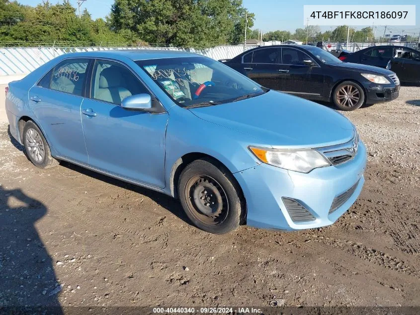 2012 Toyota Camry Se/Le/Xle VIN: 4T4BF1FK8CR186097 Lot: 40440340