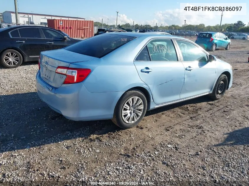 2012 Toyota Camry Se/Le/Xle VIN: 4T4BF1FK8CR186097 Lot: 40440340