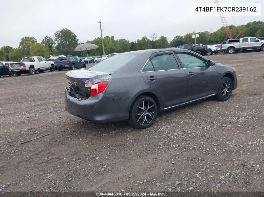 2012 Toyota Camry Le VIN: 4T4BF1FK7CR239162 Lot: 40445316