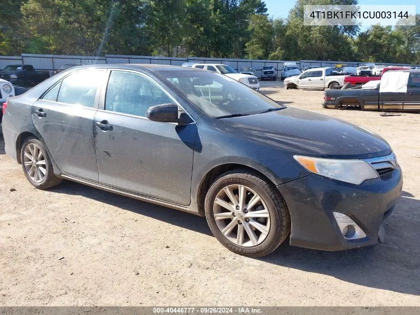 2012 Toyota Camry Xle V6 VIN: 4T1BK1FK1CU003144 Lot: 40446777