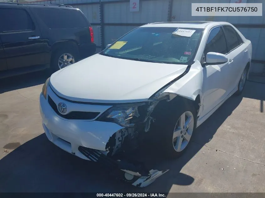 4T1BF1FK7CU576750 2012 Toyota Camry Se