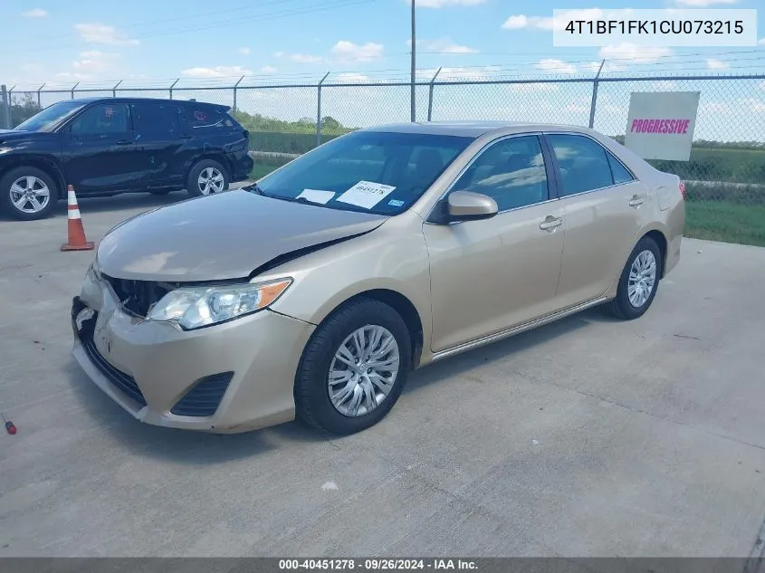 2012 Toyota Camry Le VIN: 4T1BF1FK1CU073215 Lot: 40451278