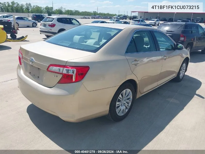 4T1BF1FK1CU073215 2012 Toyota Camry Le