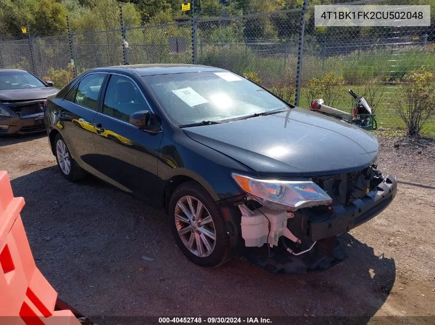 2012 Toyota Camry Se/Xle VIN: 4T1BK1FK2CU502048 Lot: 40452748