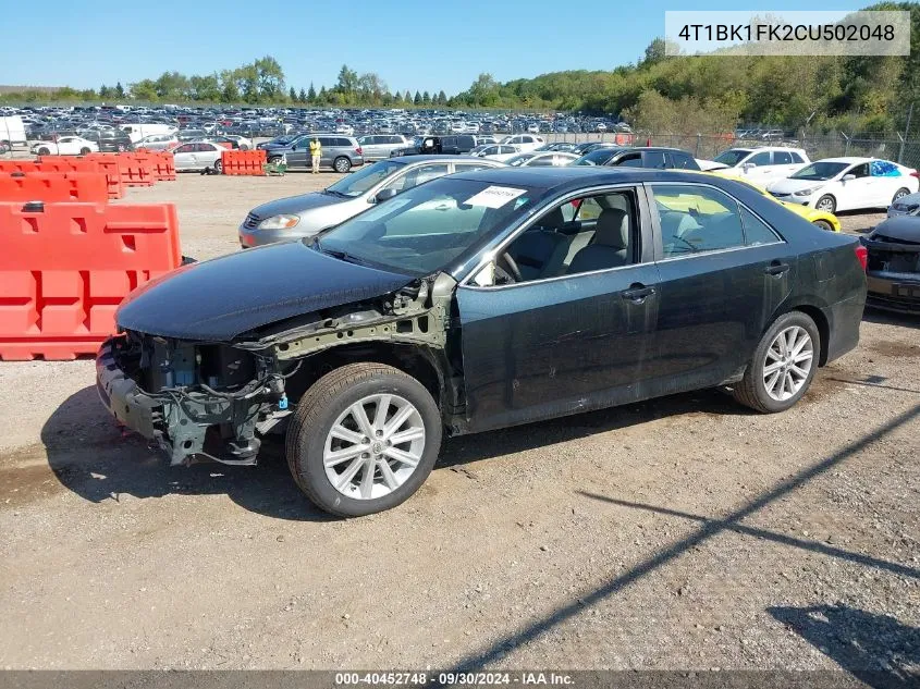 2012 Toyota Camry Se/Xle VIN: 4T1BK1FK2CU502048 Lot: 40452748