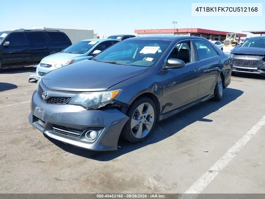 2012 Toyota Camry Se V6 VIN: 4T1BK1FK7CU512168 Lot: 40453165