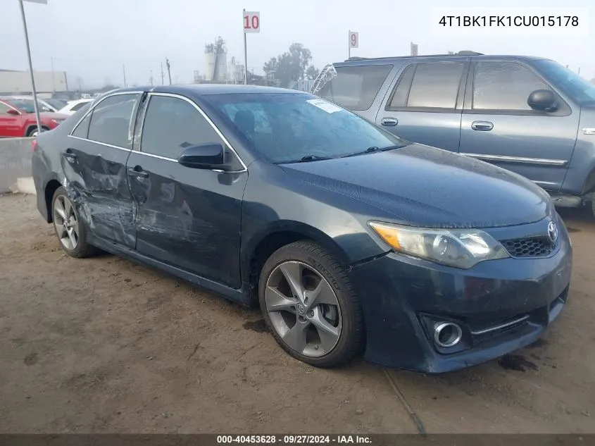 2012 Toyota Camry Se V6 VIN: 4T1BK1FK1CU015178 Lot: 40453628