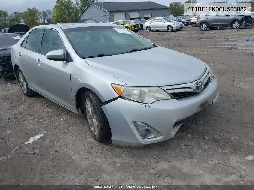 2012 Toyota Camry Xle VIN: 4T1BF1FK0CU503882 Lot: 40454751