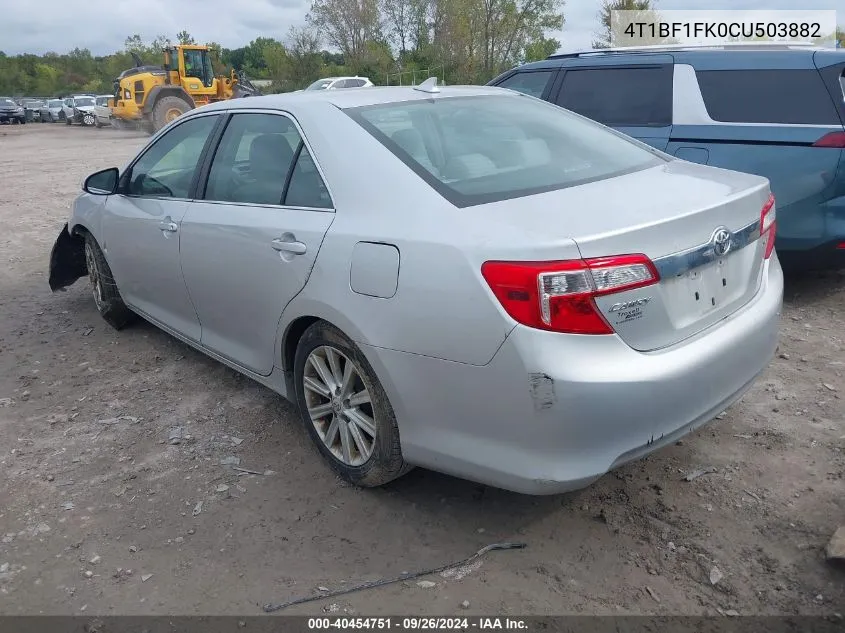 2012 Toyota Camry Xle VIN: 4T1BF1FK0CU503882 Lot: 40454751