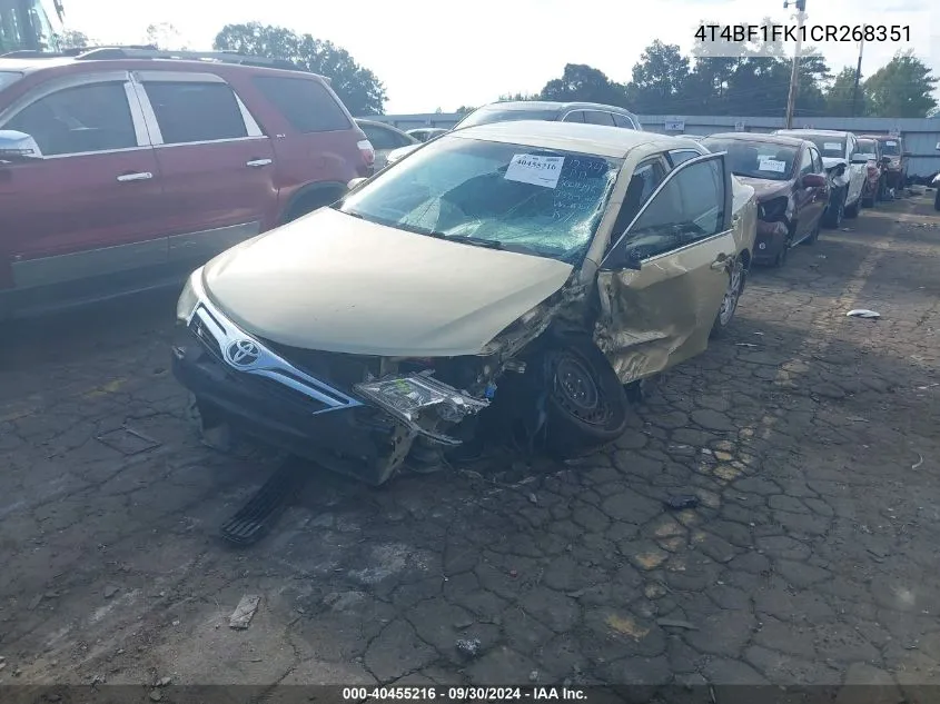 4T4BF1FK1CR268351 2012 Toyota Camry Se/Le/Xle