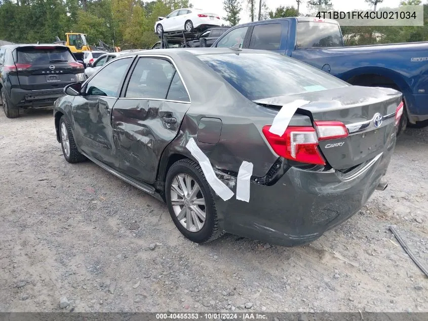 2012 Toyota Camry Hybrid/Le/Xle VIN: 4T1BD1FK4CU021034 Lot: 40455353