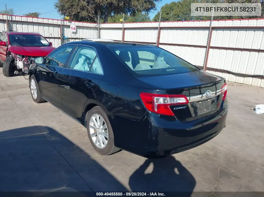 2012 Toyota Camry Se/Le/Xle VIN: 4T1BF1FK8CU158231 Lot: 40455580